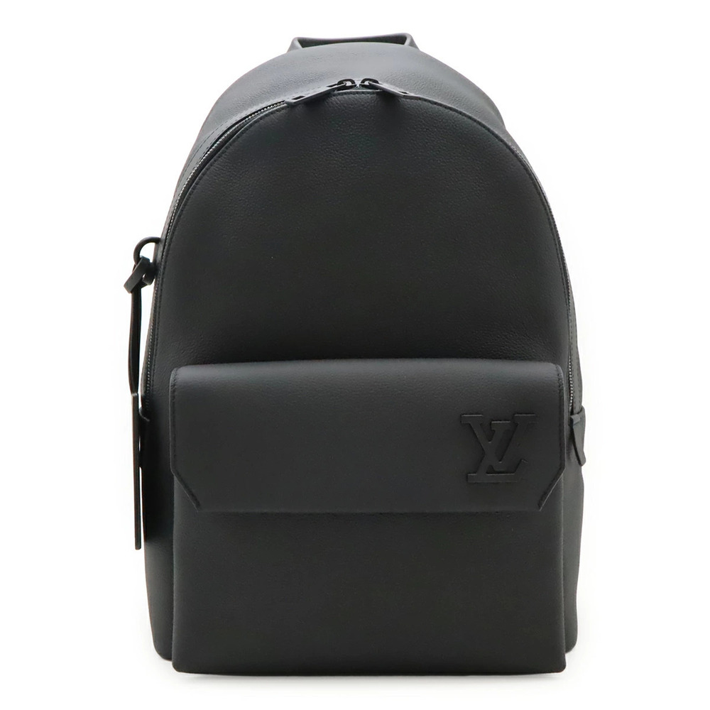 LOUIS VUITTON LV Aerogram Takeoff Backpack Rucksack Daypack Leather Noir Black